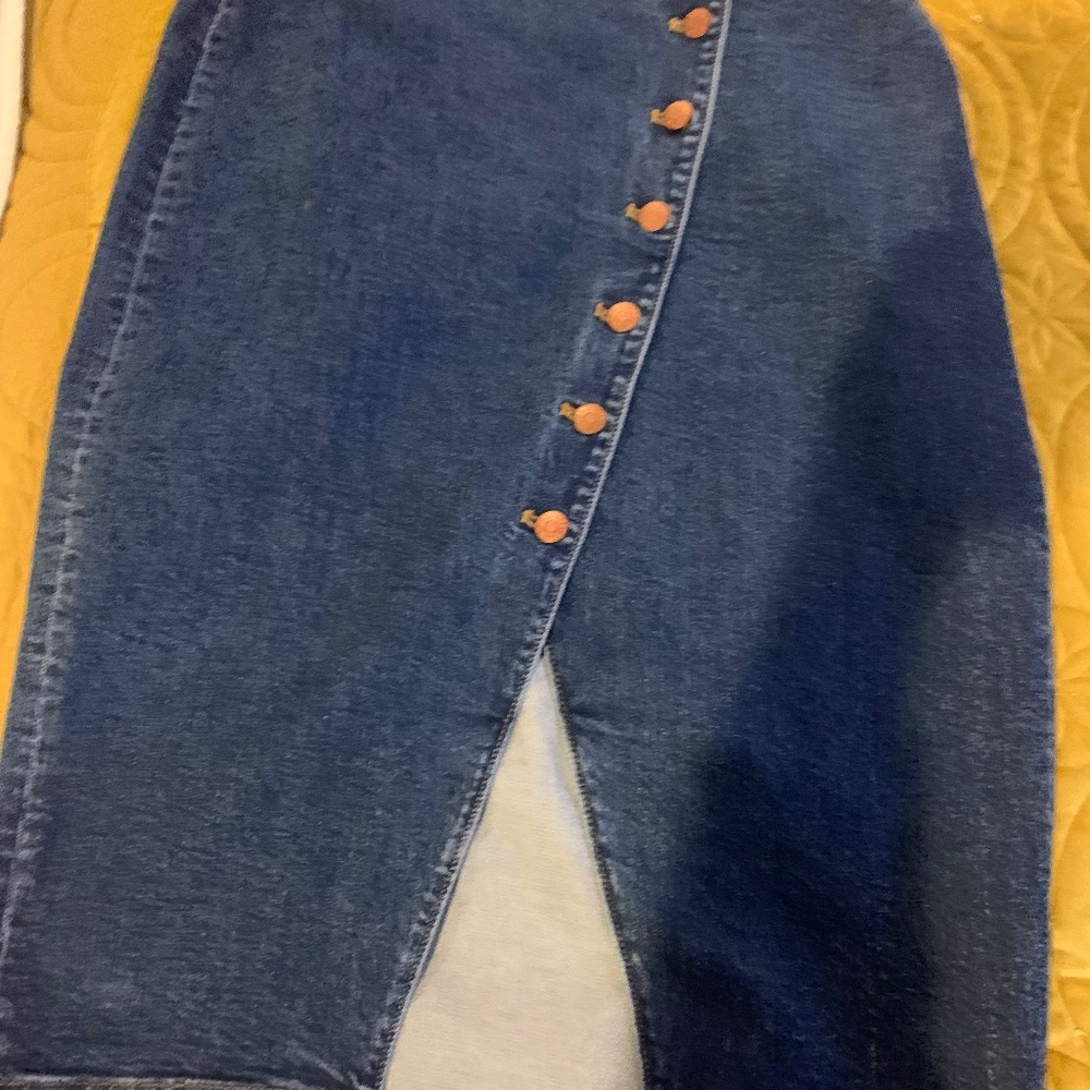 Madewell Front Button Denim Skirt